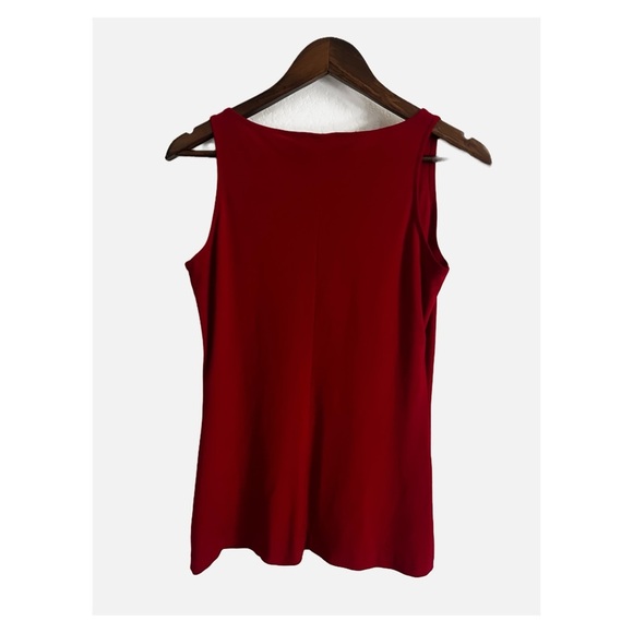 Norma Kamali Classic Boat Neck Stretch Sleeveless Blouse Top Red Medium - Picture 3 of 7